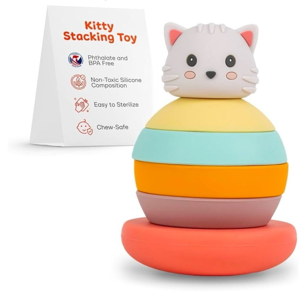 NWT EL BEBE Kitty Stacking Toy - Multicolor